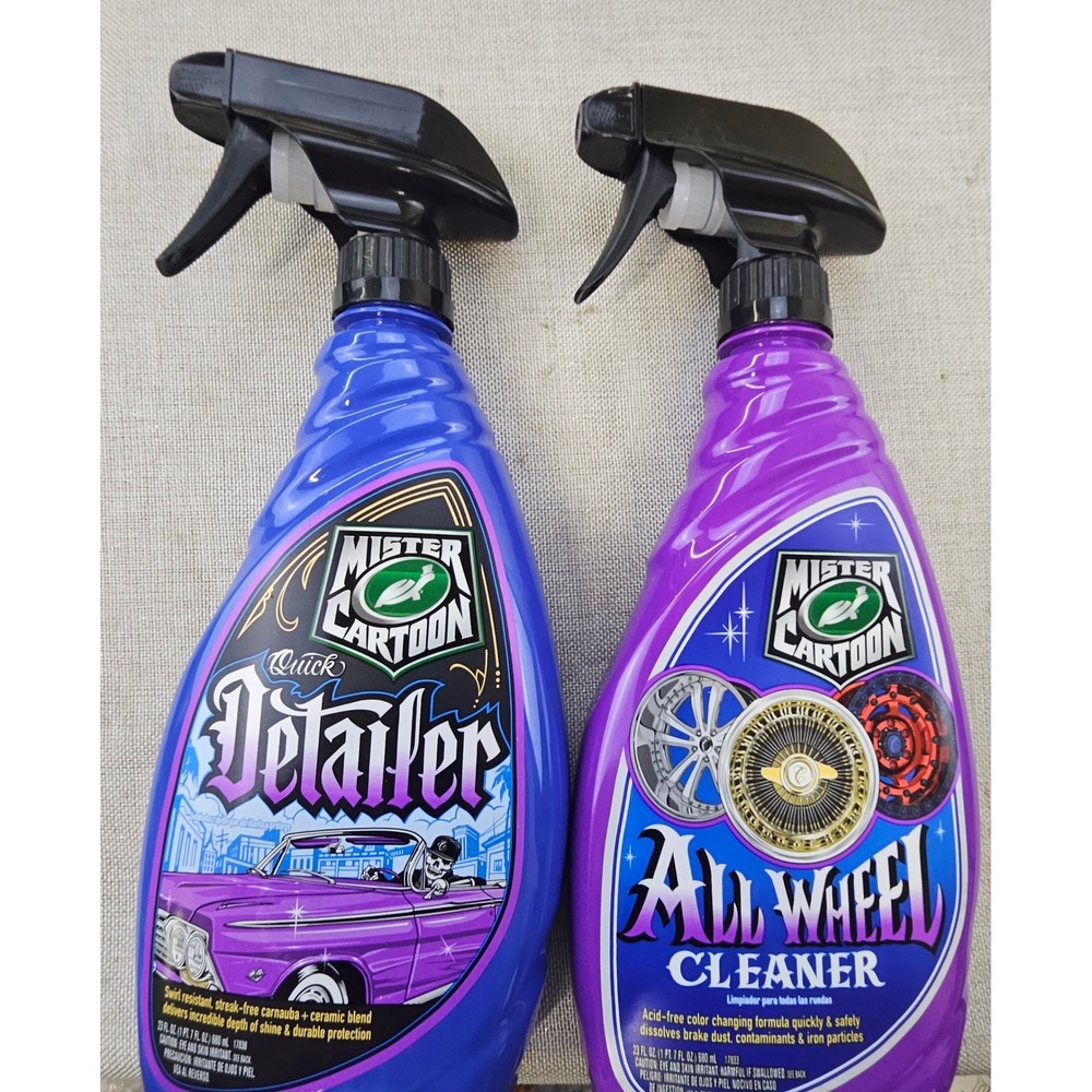 Turtle Wax Mister Cartoon Car Detailer & Wheel Cleaner 23oz Blue Purple 2pk New